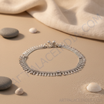 Load image into Gallery viewer, Sterling silver anklet featuring a leaf design, perfect for women's jewelry and gifting.