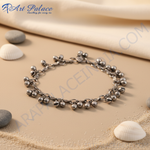 Load image into Gallery viewer, Silver anklet with multiple bells, a delicate and elegant piece of jewelry for women.