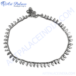 Load image into Gallery viewer, 925 sterling silver leaf anklet with a delicate design for women.