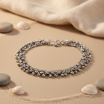 Load image into Gallery viewer, Sterling silver anklet with ball detailing, perfect for women's fashion and everyday wear.