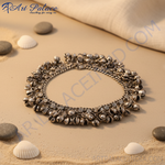 Load image into Gallery viewer, Oxidized 925 silver anklet with bell charms, perfect for adding ethnic flair and style.