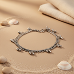 Load image into Gallery viewer, 925 Silver Anklet with Bells for Women | Indian Bridal Jewelry