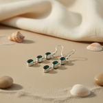 将图像加载到图库查看器中, 925 Silver Green Gemstone Drop Earrings for Women | Gift