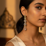 Load image into Gallery viewer, Pendientes colgantes de plata 925 con piedras preciosas para mujer | Pendientes colgantes