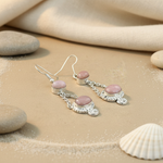 将图像加载到图库查看器中, 925 Silver Pink Opal Drop Earrings for Women | Daily Jewelry