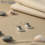 Load image into Gallery viewer, 925 sterling silver dangle earrings with smoky quartz gemstone, silver jewelry for women.