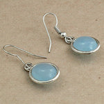 将图像加载到图库查看器中, 925 Silver Blue Chalcedony Drop Earrings for Women | Gift
