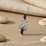Load image into Gallery viewer, 925 Silver Amethyst & Moonstone Earrings for Women | Dangle Earrings