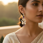 Load image into Gallery viewer, 925 Silver Amethyst & Moonstone Earrings for Women | Dangle Earrings