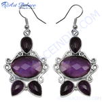Load image into Gallery viewer, 925 Silver Amethyst Drop Earrings for Women | Gemstone Jewelry
