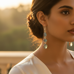 Load image into Gallery viewer, Pendientes colgantes de calcedonia azul en plata 925 para mujer | Joyería de regalo