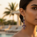 将图像加载到图库查看器中, 925 Silver Amethyst Drop Earrings for Women | Gemstone Jewelry
