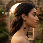 将图像加载到图库查看器中, 925 Silver Garnet Drop Earrings for Women | Gemstone Jewelry