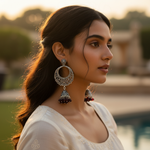 Load image into Gallery viewer, Pendientes colgantes de filigrana de plata con cuentas rojas