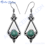 Load image into Gallery viewer, 925 Silver Turquoise Stone Earrings for Women | Dangle Earrings