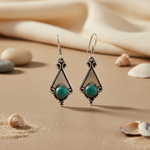Load image into Gallery viewer, 925 Silver Turquoise Stone Earrings for Women | Dangle Earrings
