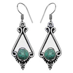 Load image into Gallery viewer, 925 Silver Turquoise Stone Earrings for Women | Dangle Earrings