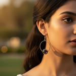 Load image into Gallery viewer, 925 Silver Black Pearl Oval Earrings for Women | Daily Jewelry