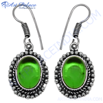Load image into Gallery viewer, Pendientes de plata 925 con piedras preciosas verdes para mujer | Joyas colgantes