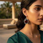 Load image into Gallery viewer, 925 Silver Garnet Drop Earrings for Women | Gemstone Jewelry