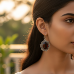 Load image into Gallery viewer, Pendientes de granate en plata 925 para mujer | Joyería con piedras preciosas