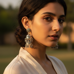 Load image into Gallery viewer, 925 Silver Oxidized Dangle Earrings | For Women | Statement Jewelry