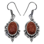 Load image into Gallery viewer, 925 Silver Sunstone Drop Earrings for Women | Gemstone Jewelry
