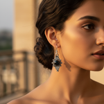 Load image into Gallery viewer, 925 Silver Black Onyx Earrings for Women | Dangle Earrings