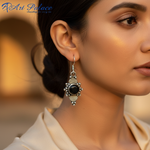 Load image into Gallery viewer, 925 Silver Black Onyx Earrings for Women | Dangle Earrings