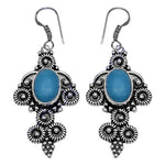 Load image into Gallery viewer, 925 Silver Blue Gemstone Drop Earrings for Women | Gift Jewelry