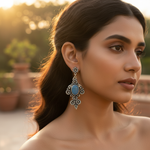 Load image into Gallery viewer, 925 Silver Blue Gemstone Drop Earrings for Women | Gift Jewelry