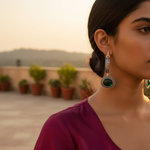 Load image into Gallery viewer, 925 Silver Green Onyx Drop Earrings for Women | Gift
