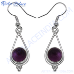 Load image into Gallery viewer, 925 Silver Amethyst Drop Earrings for Women | Gemstone Jewelry