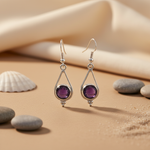 Load image into Gallery viewer, 925 Silver Amethyst Drop Earrings for Women | Gemstone Jewelry