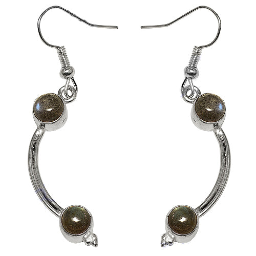 Silver labradorite earrings for women | dangle jewelry gift