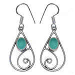 Load image into Gallery viewer, 925 Silver Teardrop Earrings with Blue Gemstone for Women