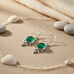 Load image into Gallery viewer, 925 Silver Green Gemstone Drop Earrings for Women | Gift