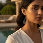 Load image into Gallery viewer, 925 Silver Blue Sandstone Teardrop Earrings for Women