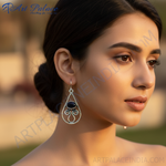 Load image into Gallery viewer, 925 Silver Blue Sandstone Teardrop Earrings for Women