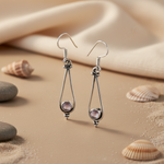 Load image into Gallery viewer, 925 Silver Teardrop Earrings with Pink Gemstone for Women