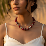 Load image into Gallery viewer, Red Stone Bead Necklace for Women | Statement Jewelry Gift