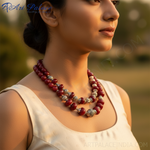Load image into Gallery viewer, Red Stone Bead Necklace for Women | Statement Jewelry Gift