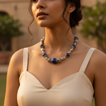 Load image into Gallery viewer, Blue Gemstone Beaded Necklace | Sterling Silver | Women's Jewelry