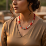 Load image into Gallery viewer, Red Gemstone Beaded Necklace for Women | Fashion Jewelry