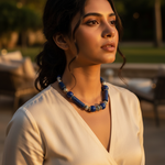 Load image into Gallery viewer, Blue Gemstone Beaded Necklace | Statement Jewelry for Women