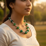 Load image into Gallery viewer, Green Agate Bead Necklace | Sterling Silver | Women's Jewelry