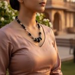 Load image into Gallery viewer, Black Onyx Bead Necklace | Sterling Silver | Women's Jewelry Gift