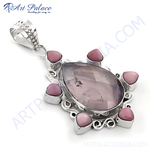 Load image into Gallery viewer, 925 Silver Rose Quartz Pendant for Women | Gemstone Jewelry