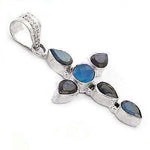 Load image into Gallery viewer, 925 Silver Chalcedony Cross Pendant for Women | Gemstone Jewelry