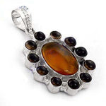 Load image into Gallery viewer, 925 Silver Oval Gemstone Pendant Necklace for Women